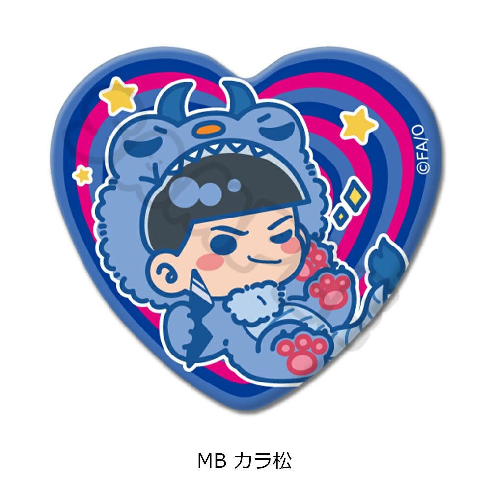 おそ松さん カラ松 ハート缶バッジ ジャージメイド おそ松さん ジャージメイド ハート型ホログラム缶バッジ ブロマイド