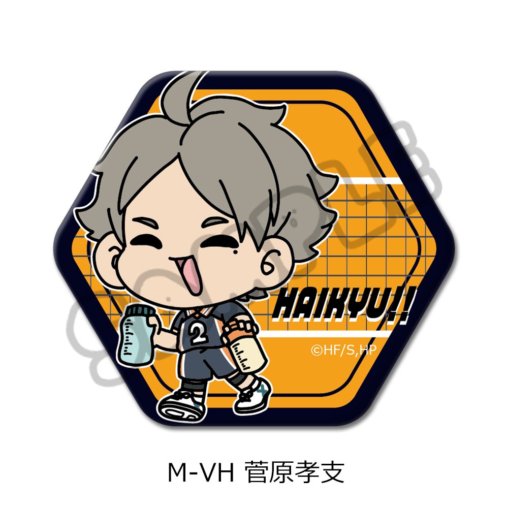 ハイキュー!!」第8弾 六角形缶バッジ(mochocho) M-VH(菅原孝支) | ビビット