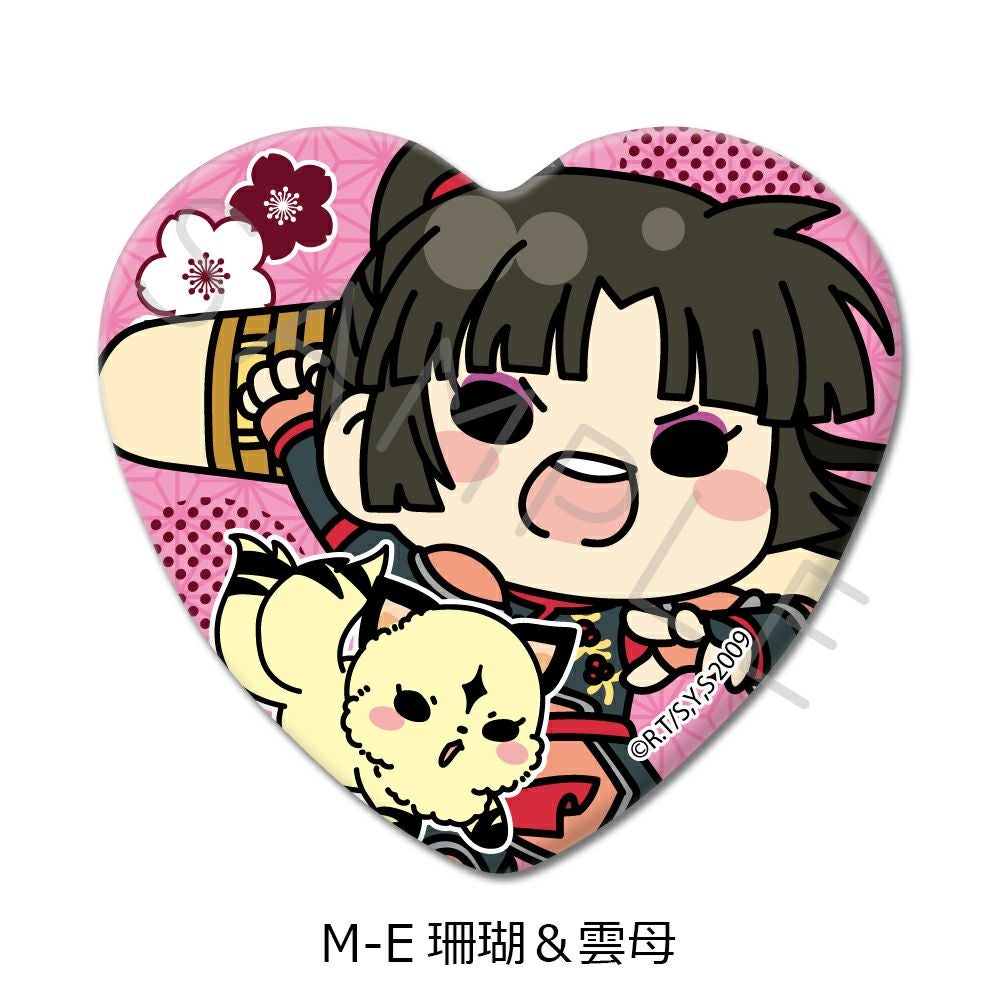 犬夜叉』 ハート型缶バッジ M-E(珊瑚＆雲母) | ビビット